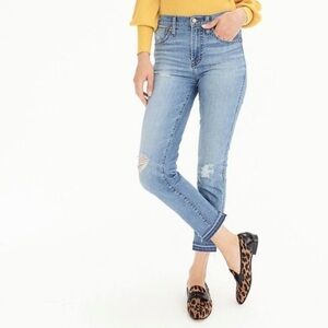 J. Crew Vintage Straight Blue Jeans Distressing  Sz 30x27